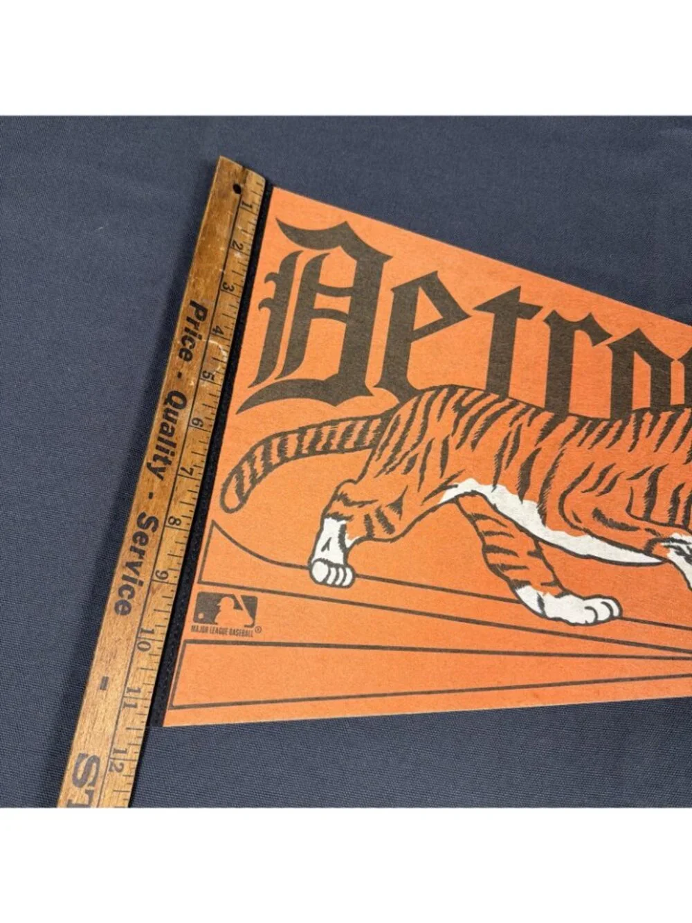 Vintage Detroit Tigers Baseball Pennant 1970s Era Cloth Felt -A